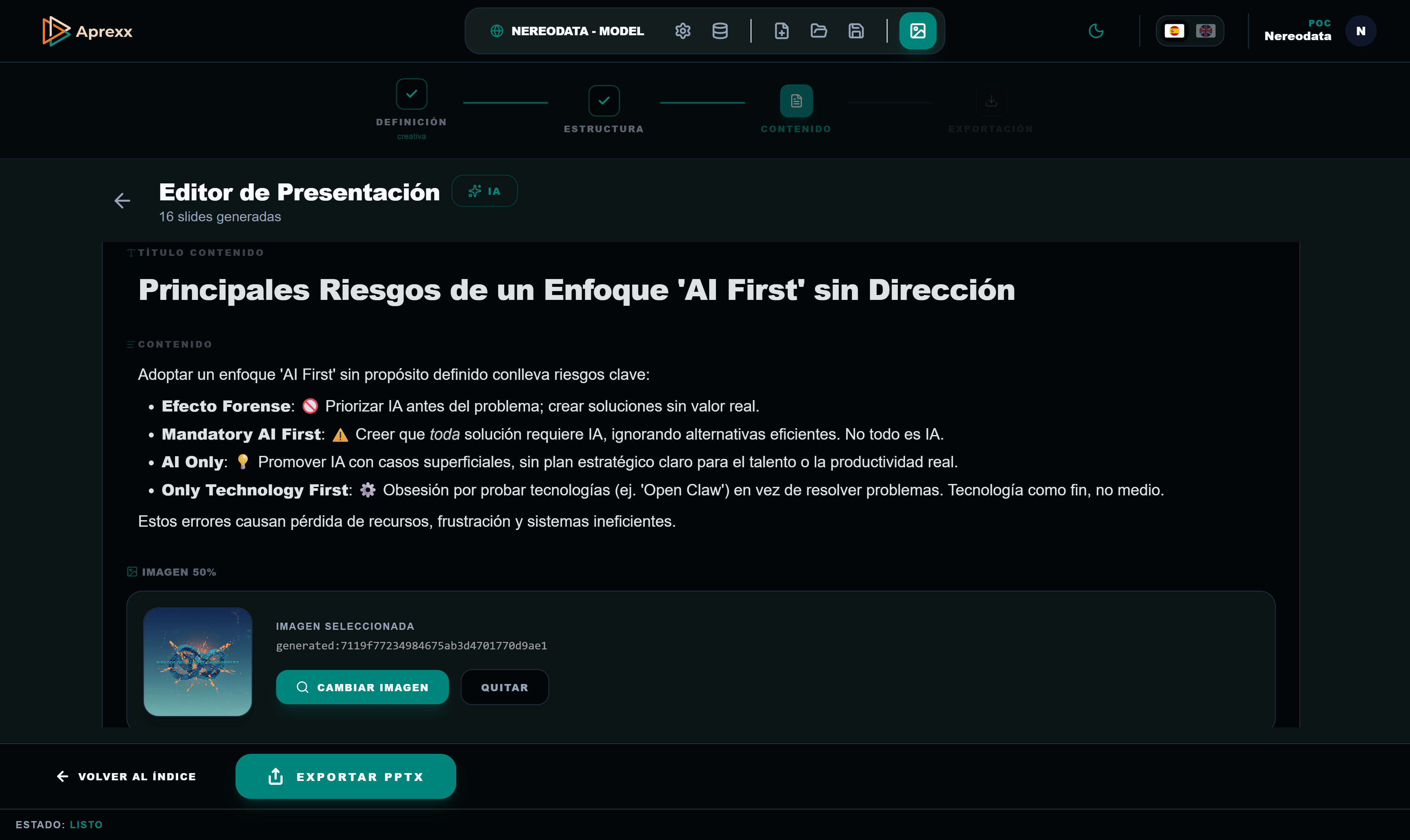 Aprexx Desktop - Generación de Contenidos