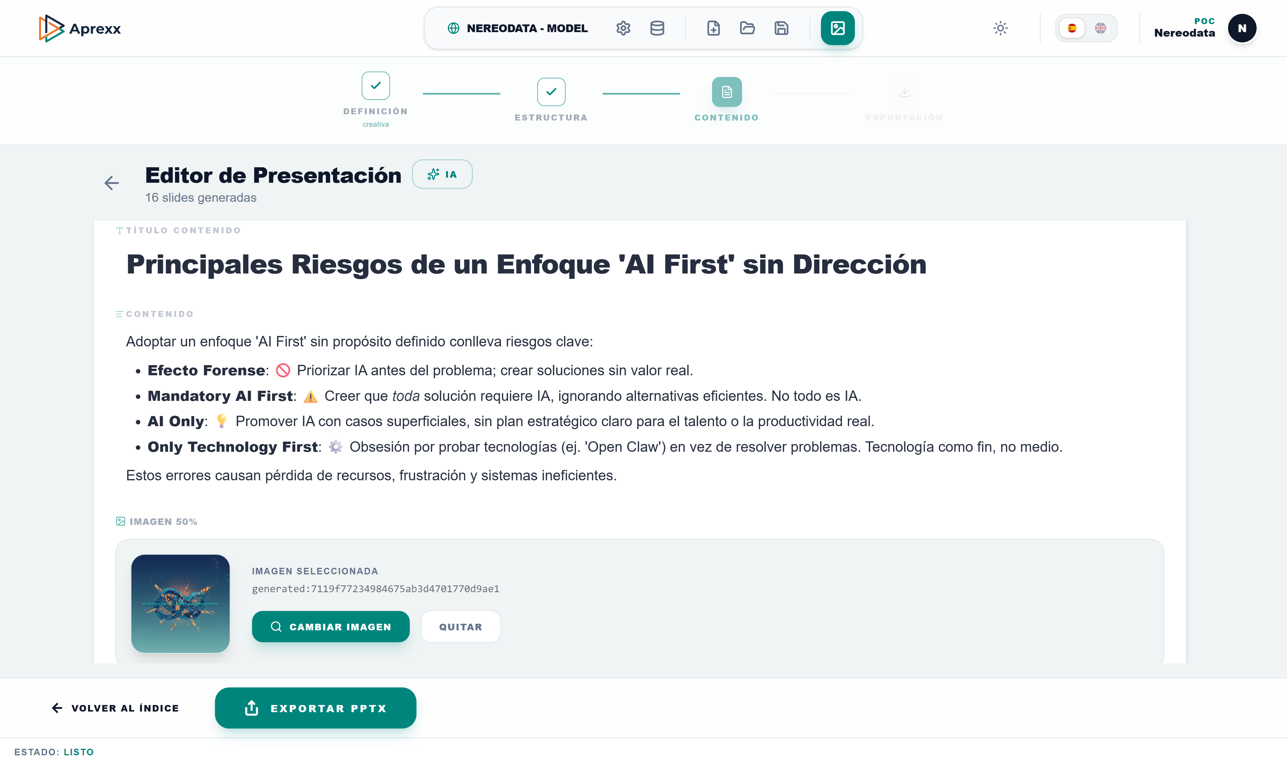 Aprexx Desktop - Generación de Contenidos