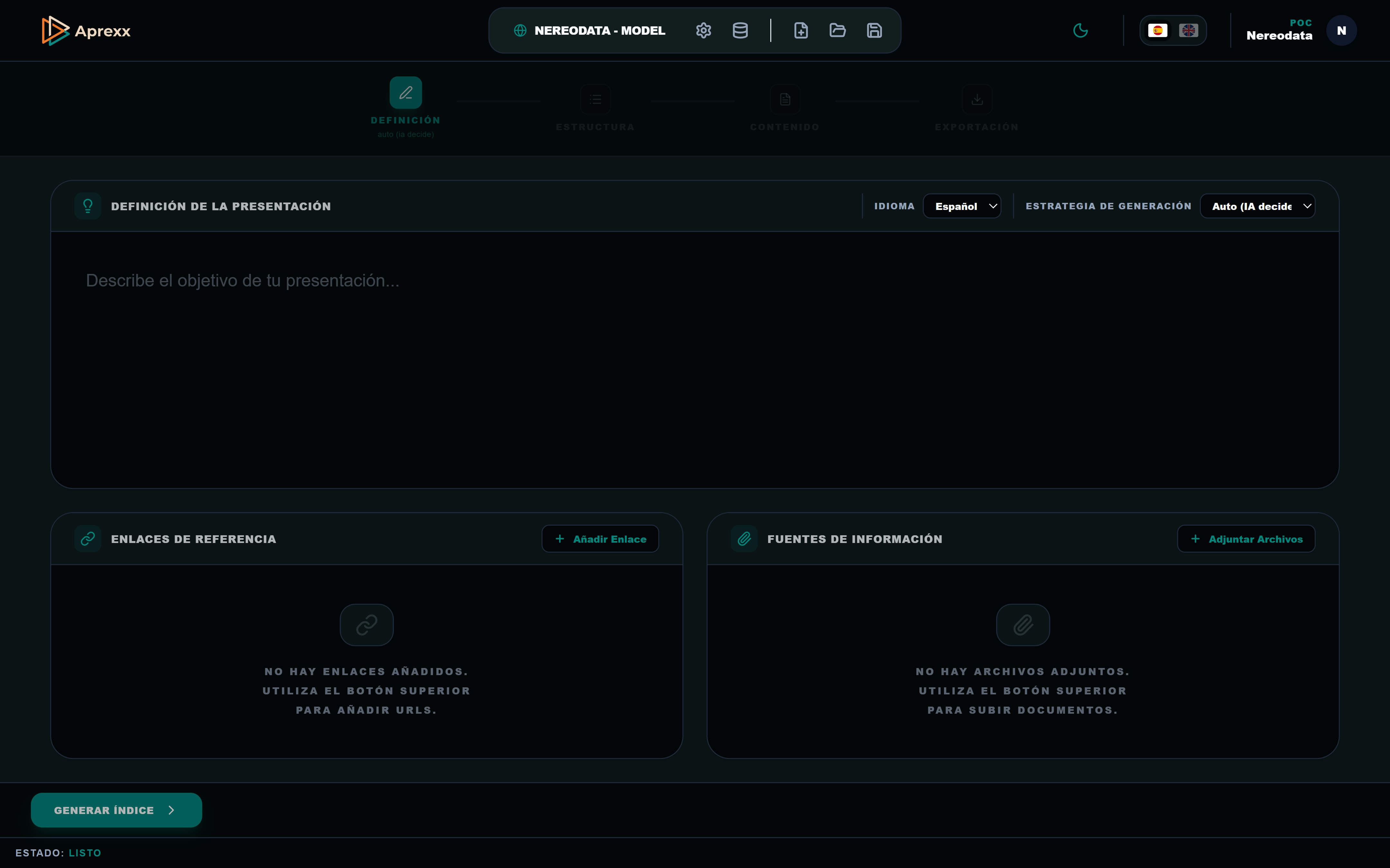 Aprexx Desktop - Definición de Proyectos