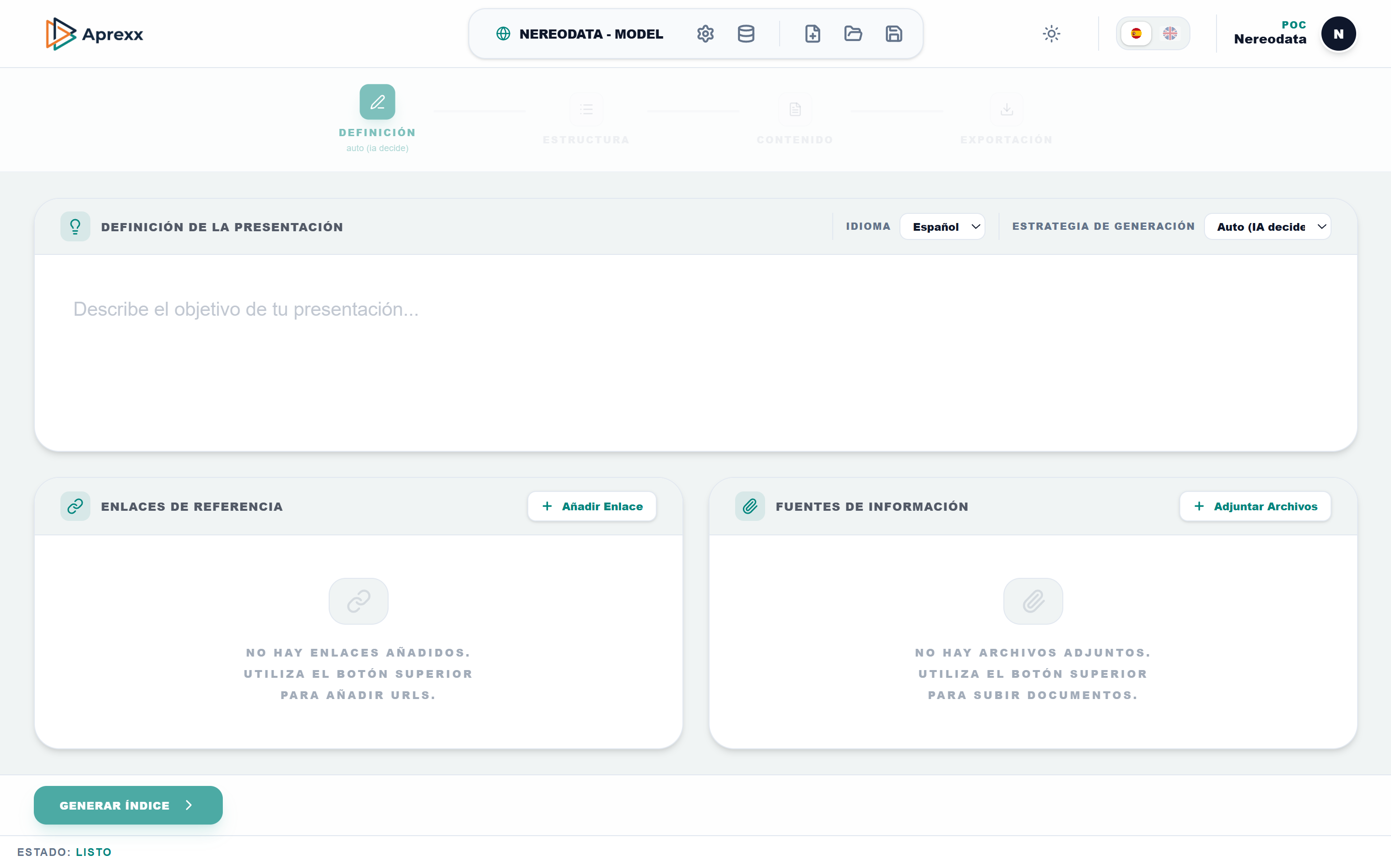 Aprexx Desktop - Definición de Proyectos