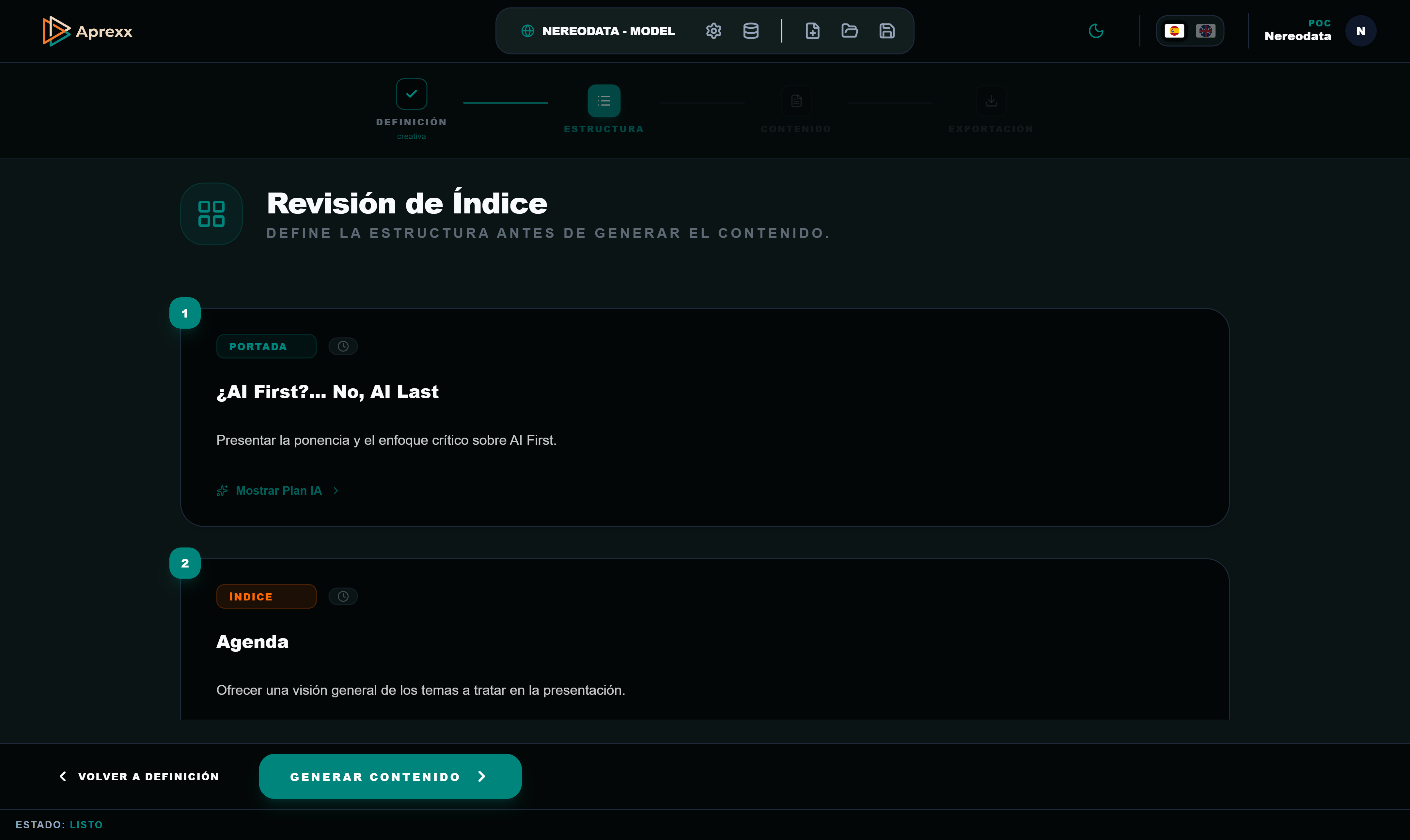 Aprexx Desktop - Estructuración ágil