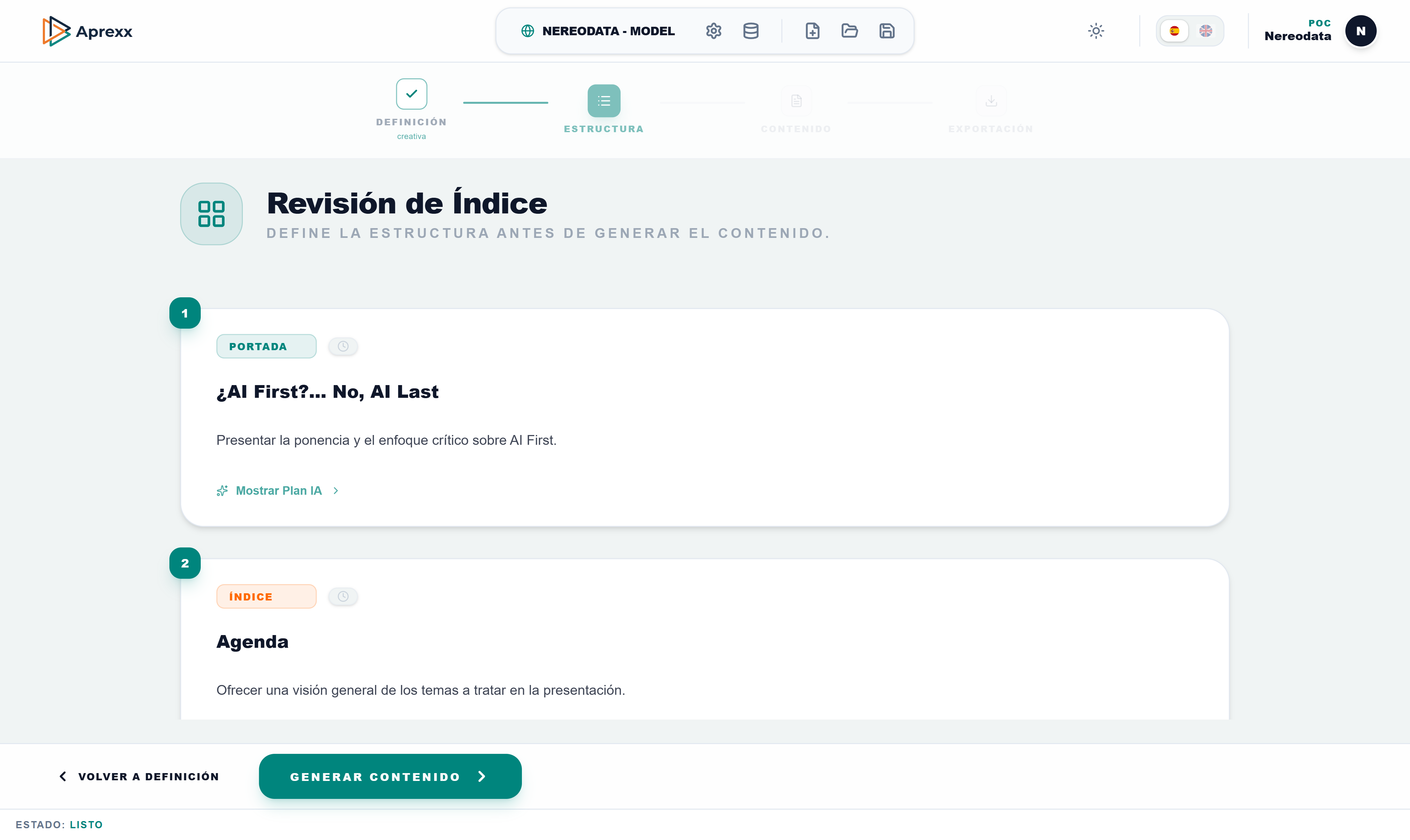 Aprexx Desktop - Estructuración ágil